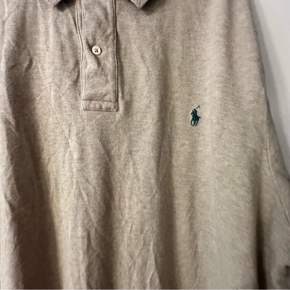 Ralph Lauren Men's Tan Long Sleeve Polo Shirt Size 2XLT Preppy - Picture 10 of 11